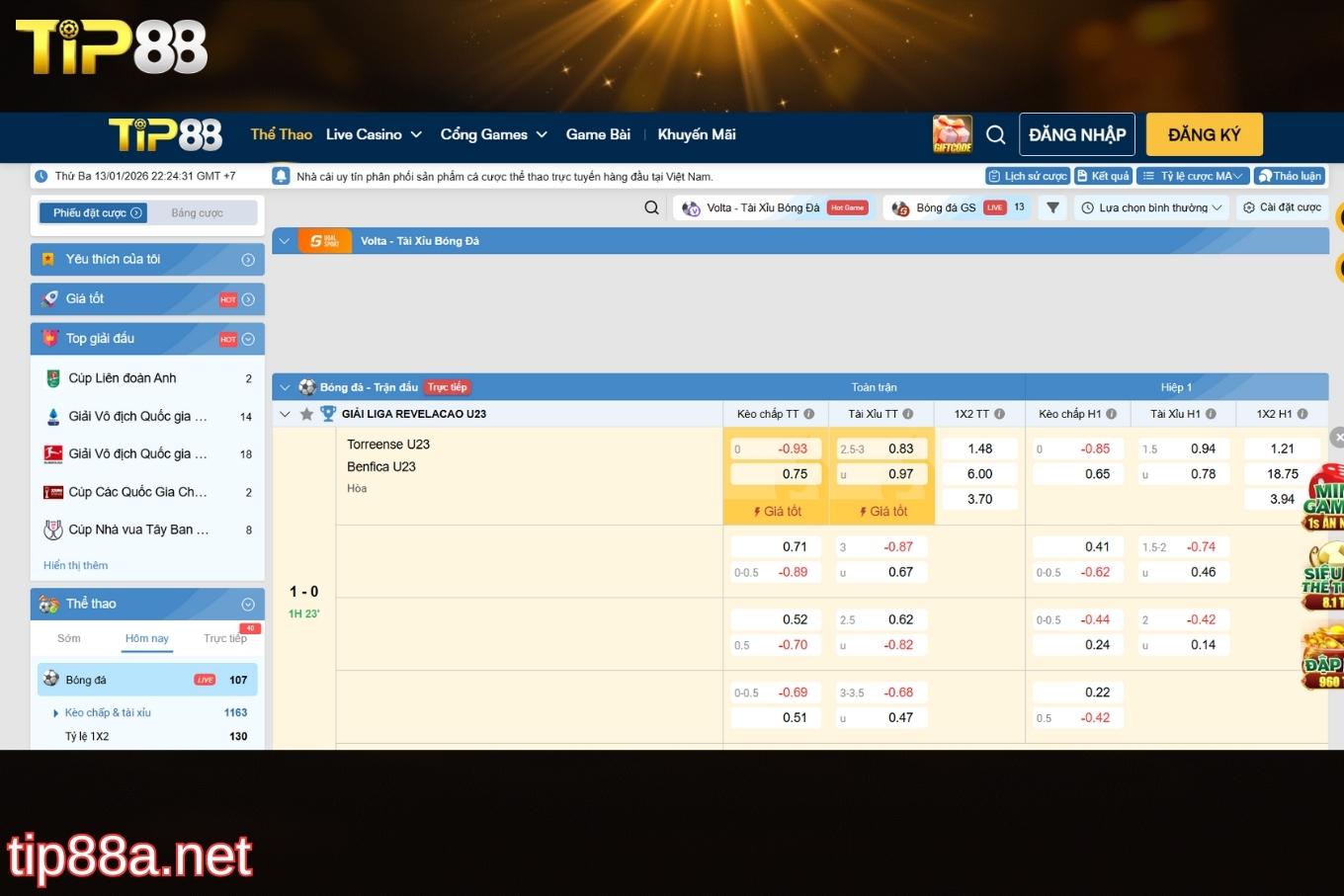 Tỉ lệ kèo cược tại Tio88 rất cạnh tranh