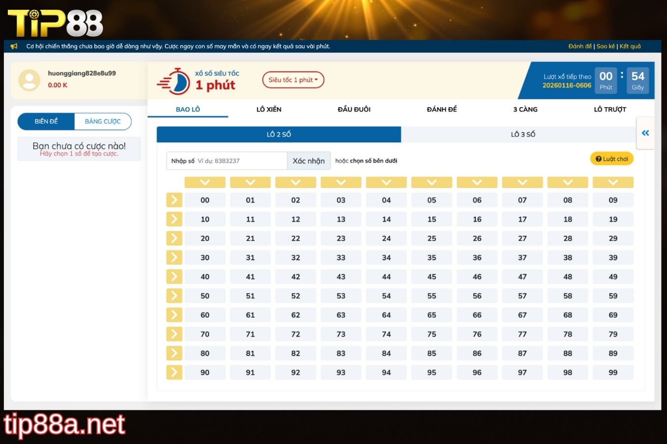 Các hình thức chơi lô đề siêu tốc Tip88